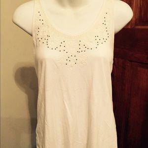 White crisscross tank