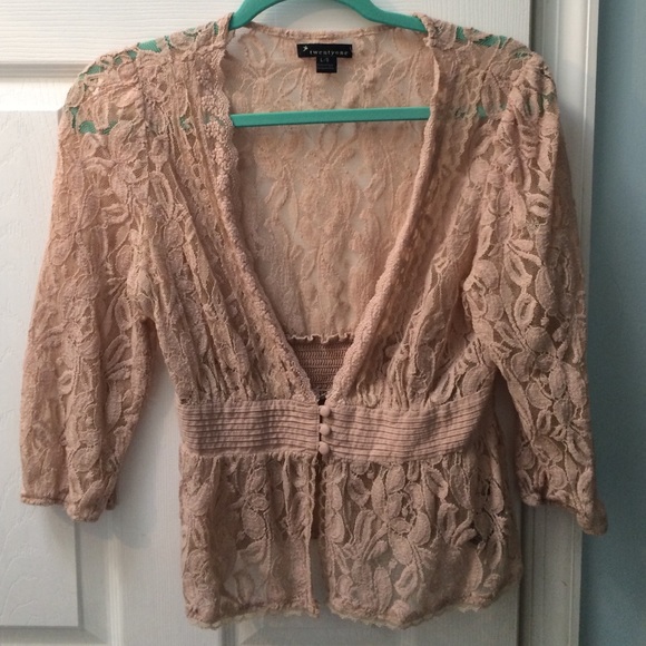 Beige Cover up 3/4-length sleeve