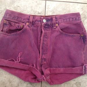 High Waisted VINTAGE Levi Shorts***Maroon color***