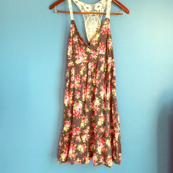 Floral gray sundress