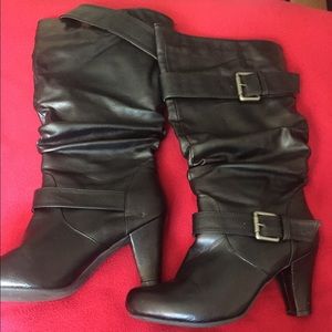 Black under the knee boots