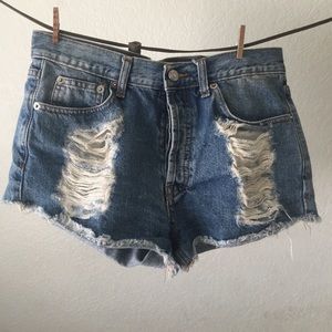 Brandy Melville ripped high waisted shorts
