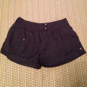 Black polyester shorts