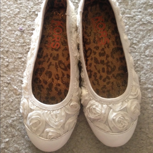 Michael Kors Other - Michael Kors white floral girls flats