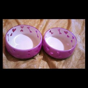 Pink dog bowl