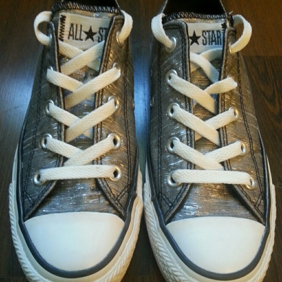 Converse Shoes - WORN ONCE Converse All Star Silver 6