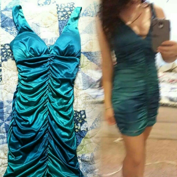 Blue body con dress