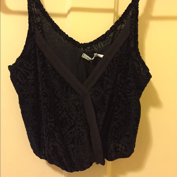 Black velvet urban crop top! Brand new!
