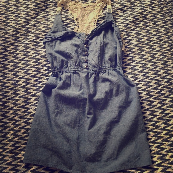 Papaya Crochet denim dress