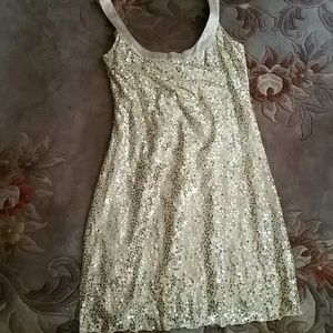 Yellow sequin dress