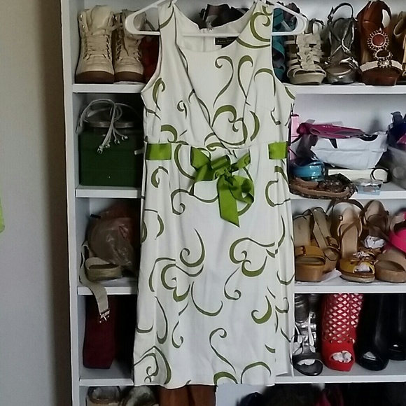Off white/green swirl dress.