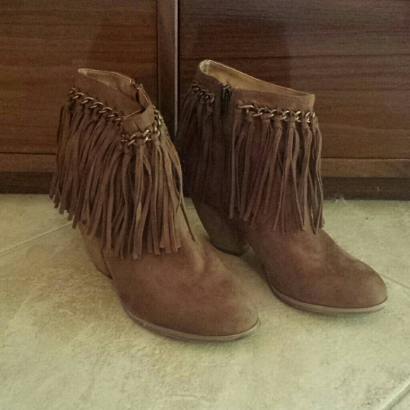 Fringe ankle boots with studs!!