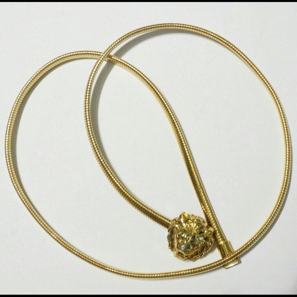 Vintage 1980's Gold Lion Head Accessocraft Belt