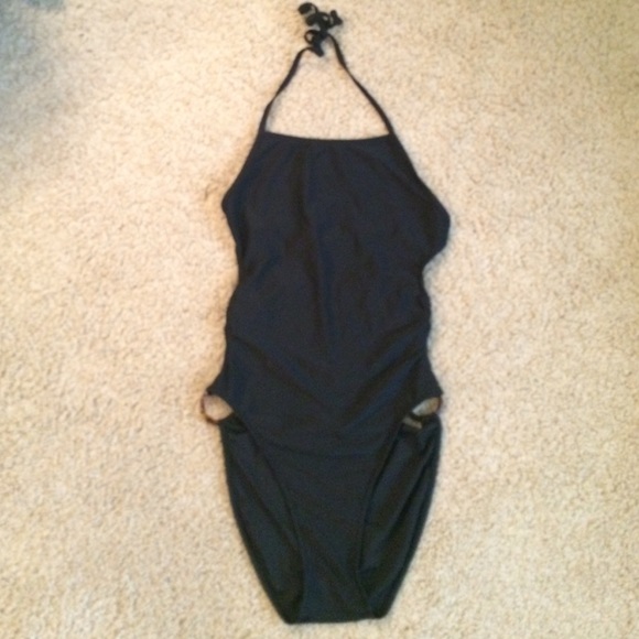 One piece black swim suit