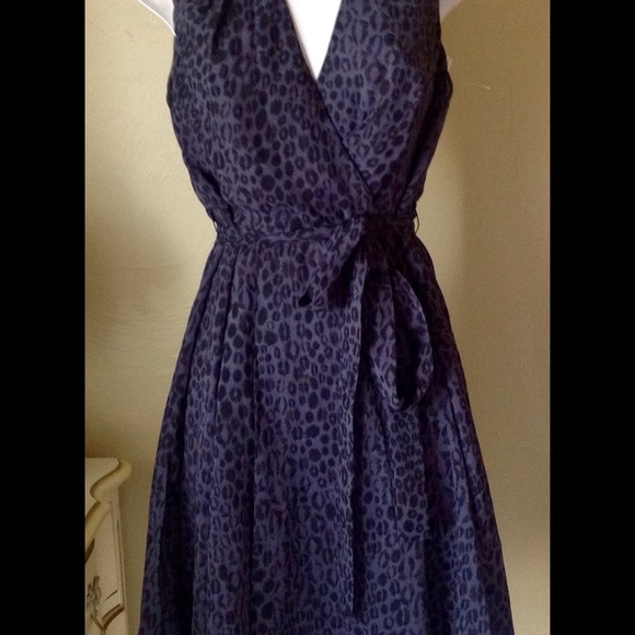 Dark gray leopard chiffon dress size 4 - Picture 1 of 3