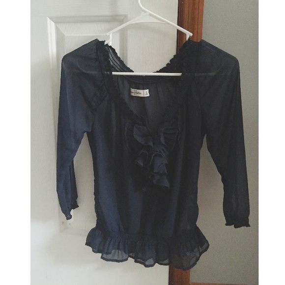 Navy Abercrombie Kids Blouse size XL - Picture 1 of 4