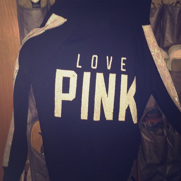 PINK black and white sweatshirt