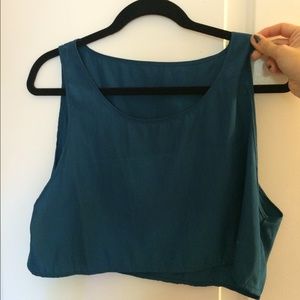 American Apparel Aqua Cropped Tank