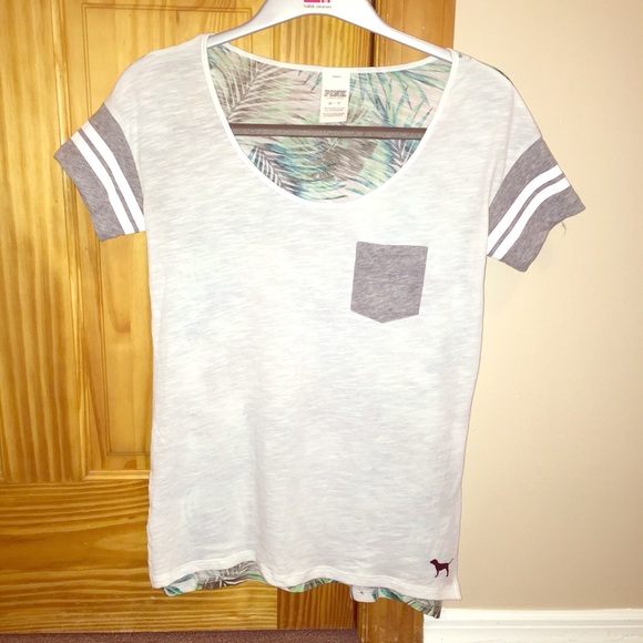 VICTORIAS SECRET PINK, T SHIRT TROPICAL