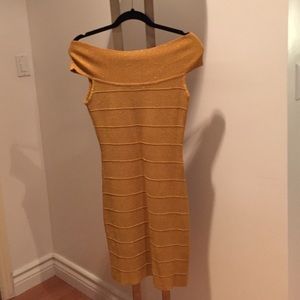REDUCED PRICE! Bodycon off shoulder gold dress