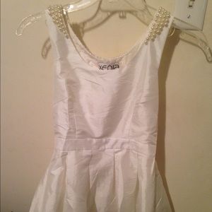 Xenia white dress with pearls worn once
