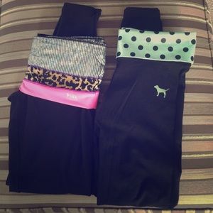 Two Pair VS PINK Yoga Leggings
