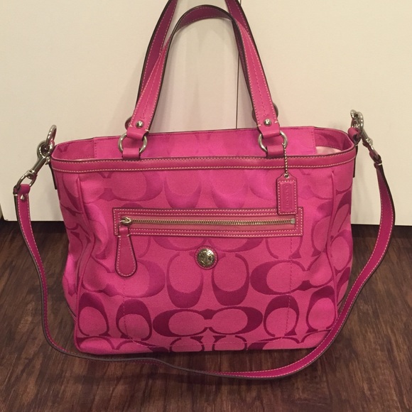 hot pink coach tote