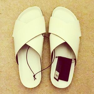 Forever21 Faux Leather Criss Cross Slides