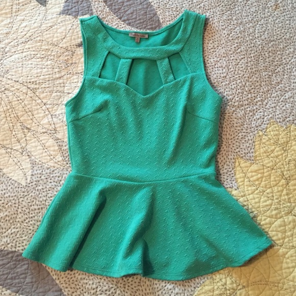 Teal Peplum Tank