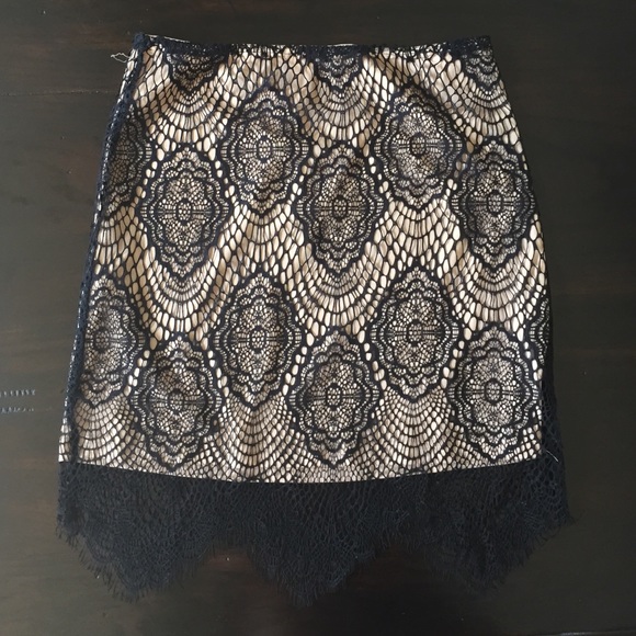 Black** and nude lace skirt