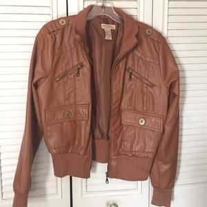 Brown leather jacket