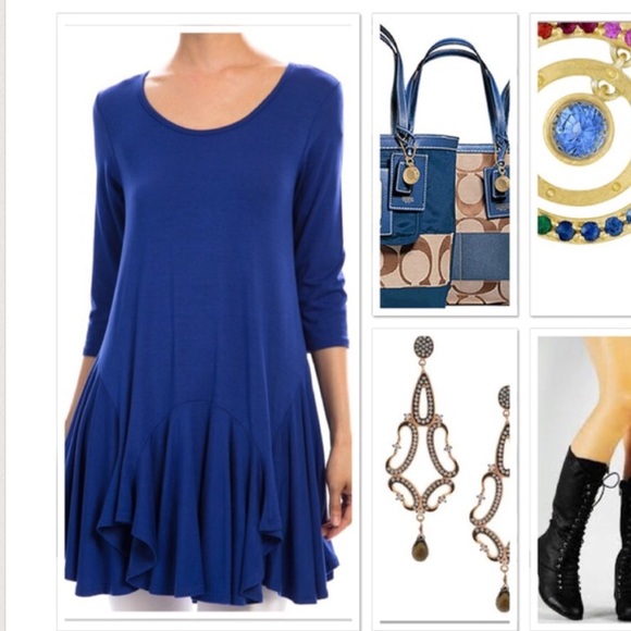 FLARE SKIRT MINI DRESS OR TUNIC NWT - MED - Picture 2 of 4