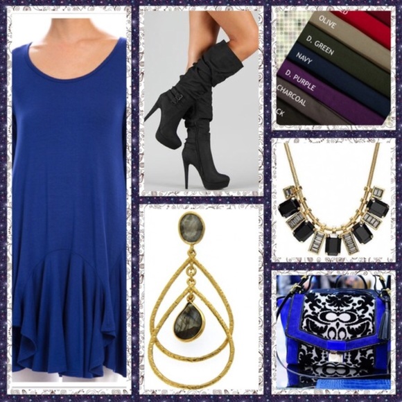 FLARE SKIRT MINI DRESS OR TUNIC NWT - MED - Picture 3 of 4