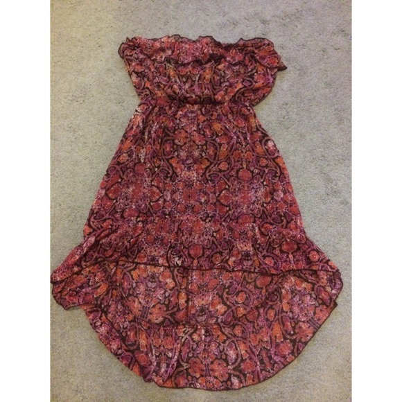 High- low strapless sundress