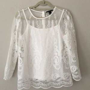 Pre-LOVED F21 lace blouse in Medium