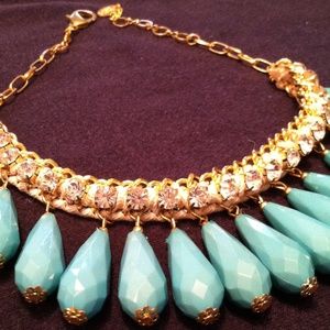Turquoise and gold necklace!  Glamorous!