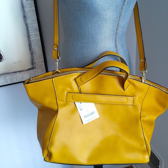 Mustard Zipped Tote Bag