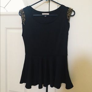 Black Peplum Top