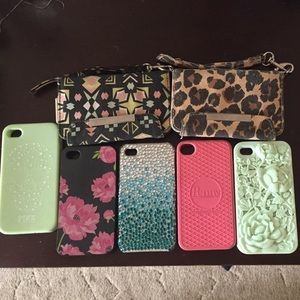 5 iPhone4 cases and 2 iPhone4 wallets