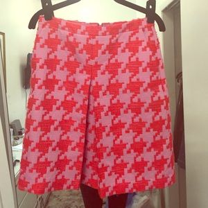 JCrew Houndstooth Lavender and Red Skirt