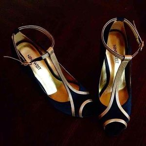 Nine West Open Toe T-Strap Pumps