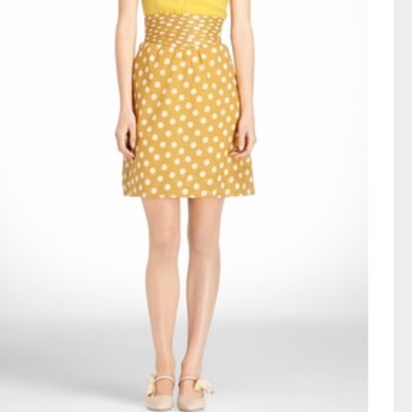 Pre-LOVED Tory Burch yellow polka dot skirt - Sz 8