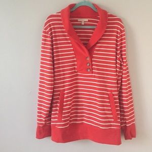 Banana Republic orange and white striped pullover