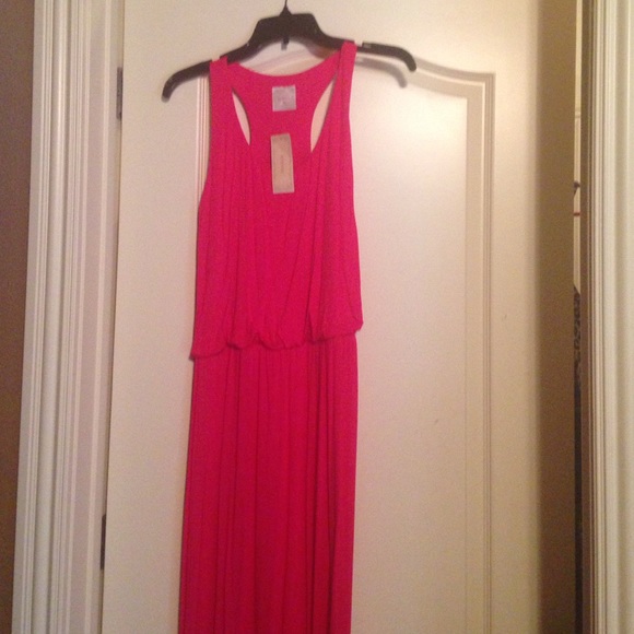 Hot pink maxi dress