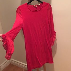 REDUCED PRICE! Red cotton dress with sleeves