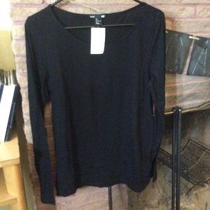 H&M long sleeve tee black *NWT