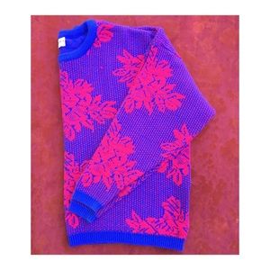 • Vintage • Floral • Oversized • Sweater •