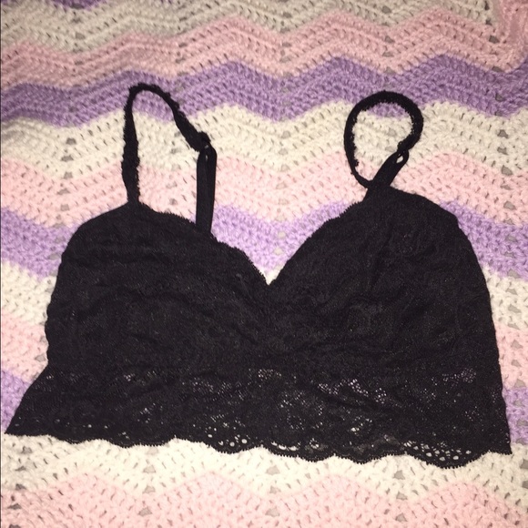 Victoria's Secret Pink Black Lace Bralette Small