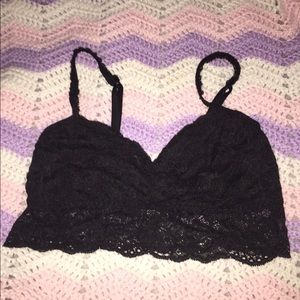 Victoria's Secret Pink Black Lace Bralette Small