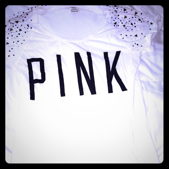 PINK studded bling tee